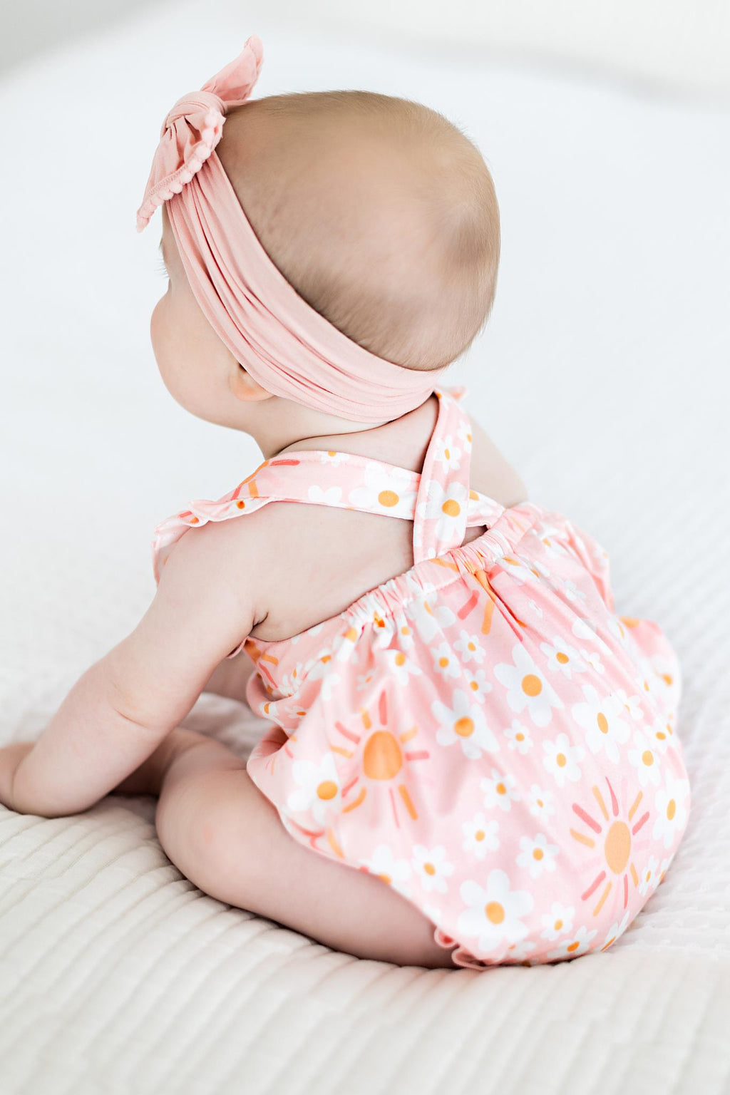 Sweet & Sunny Ruffle Cross Back Romper by Mila & Rose ®
