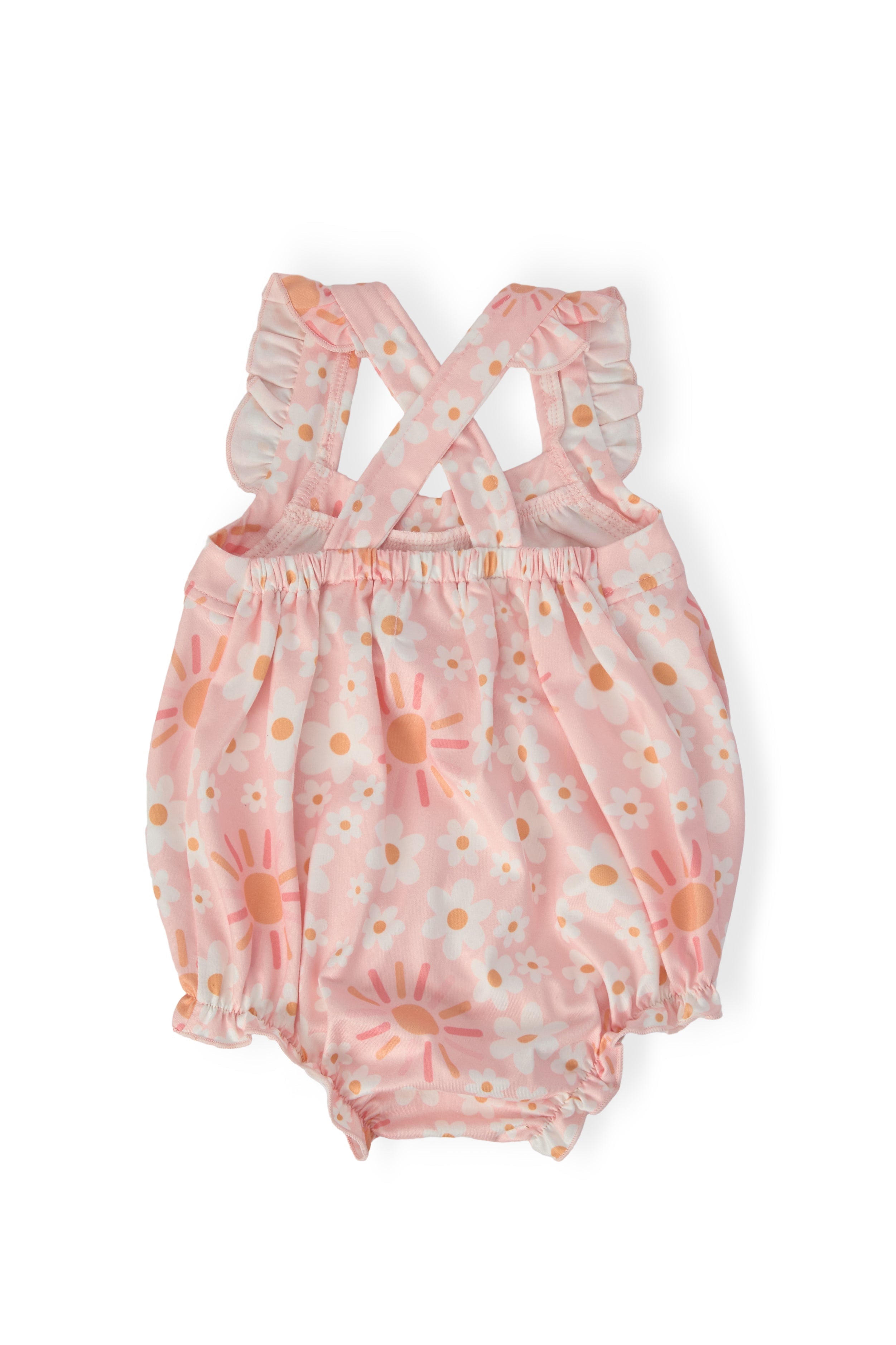 Sweet & Sunny Ruffle Cross Back Romper by Mila & Rose ®