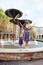 TCU Plaid Frog 3/4 Sleeve Pocket Twirl Dress by Mila & Rose ®