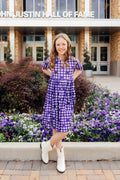 TCU Plaid Frog 3/4 Sleeve Pocket Twirl Dress by Mila & Rose ®