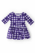 TCU Plaid Frog 3/4 Sleeve Twirl Bodysuit by Mila & Rose ®