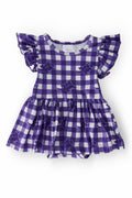 TCU Plaid Frog S/S Flutter Twirl Bodysuit by Mila & Rose ®