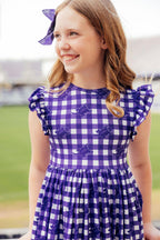 TCU Plaid Frog Flutter Twirl Dress by Mila & Rose ®