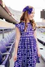 TCU Plaid Frog Flutter Twirl Dress by Mila & Rose ®