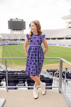 TCU Plaid Frog Flutter Twirl Dress by Mila & Rose ®