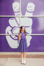 TCU Plaid Frog Flutter Twirl Dress by Mila & Rose ®