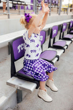 TCU Plaid Frog Ruffle Twirl Skort by Mila & Rose ®