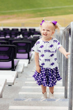 TCU Plaid Frog Ruffle Twirl Skort by Mila & Rose ®