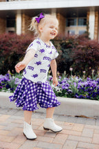 TCU Plaid Frog Ruffle Twirl Skort by Mila & Rose ®