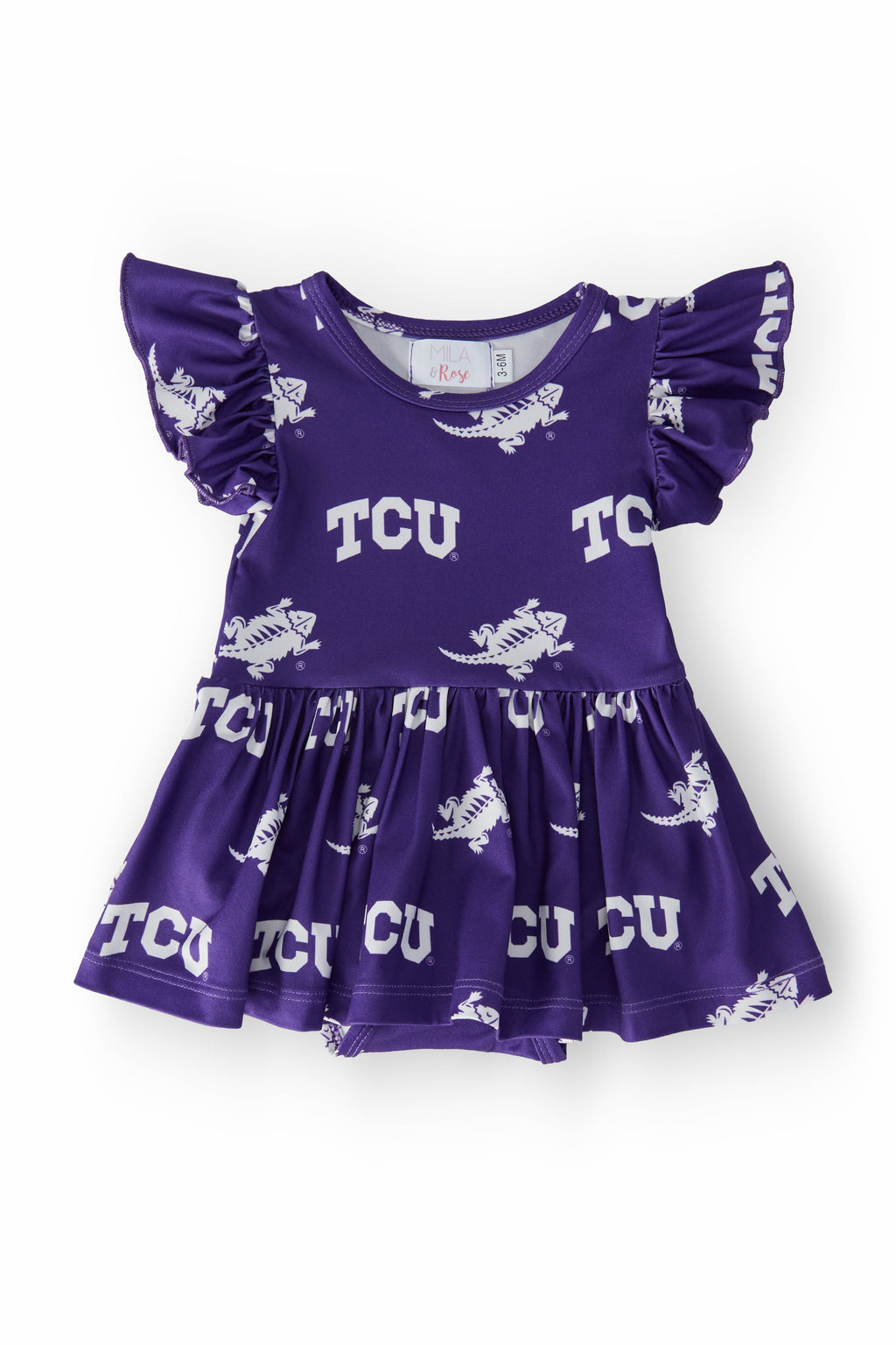 TCU Purple Frog S/S Flutter Twirl Bodysuit by Mila & Rose ®