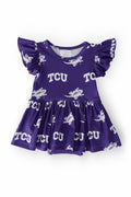 TCU Purple Frog S/S Flutter Twirl Bodysuit by Mila & Rose ®