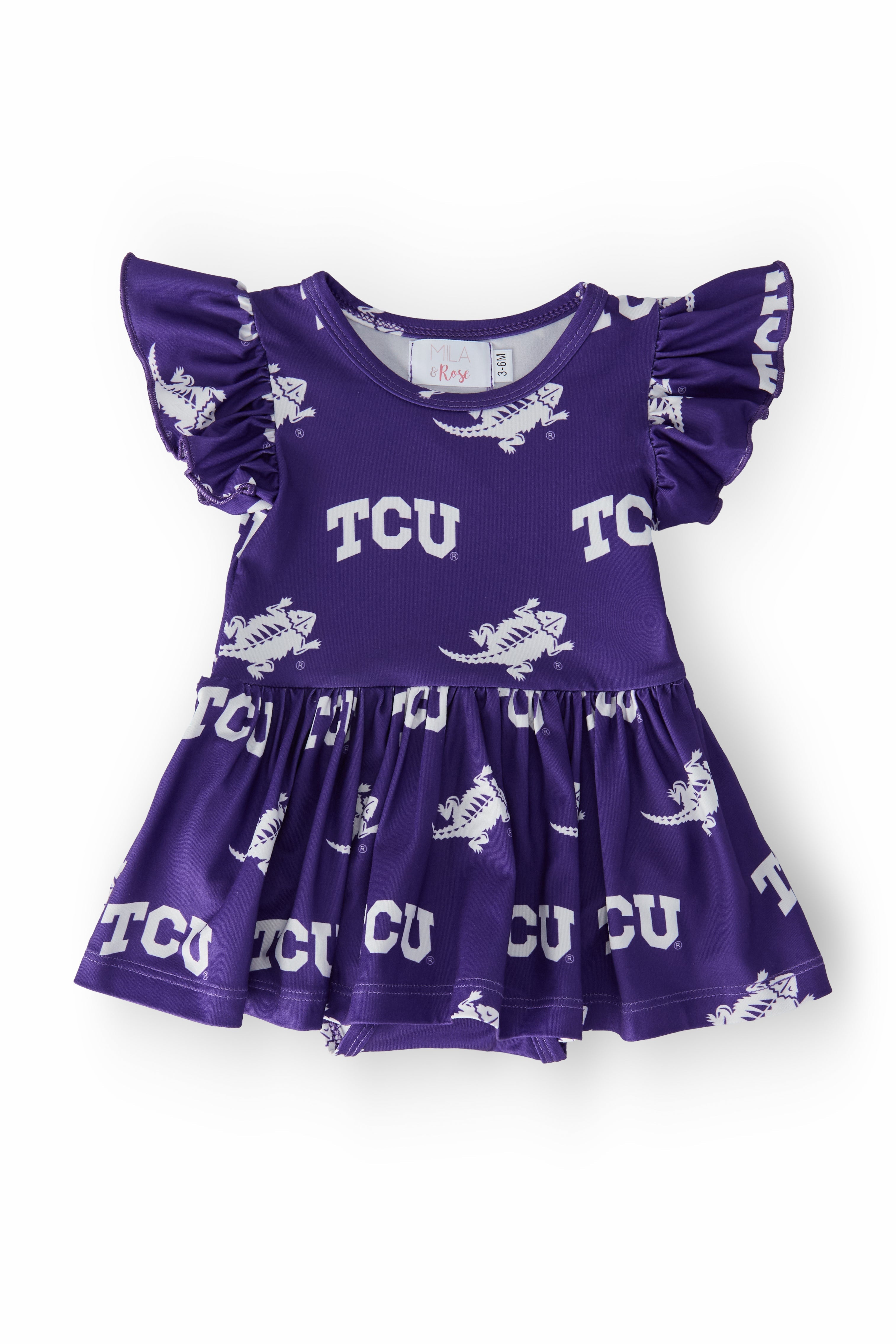 TCU Purple Frog S/S Flutter Twirl Bodysuit by Mila & Rose ®