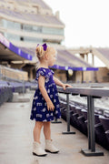 TCU Purple Frog Flutter Twirl Dress by Mila & Rose ®