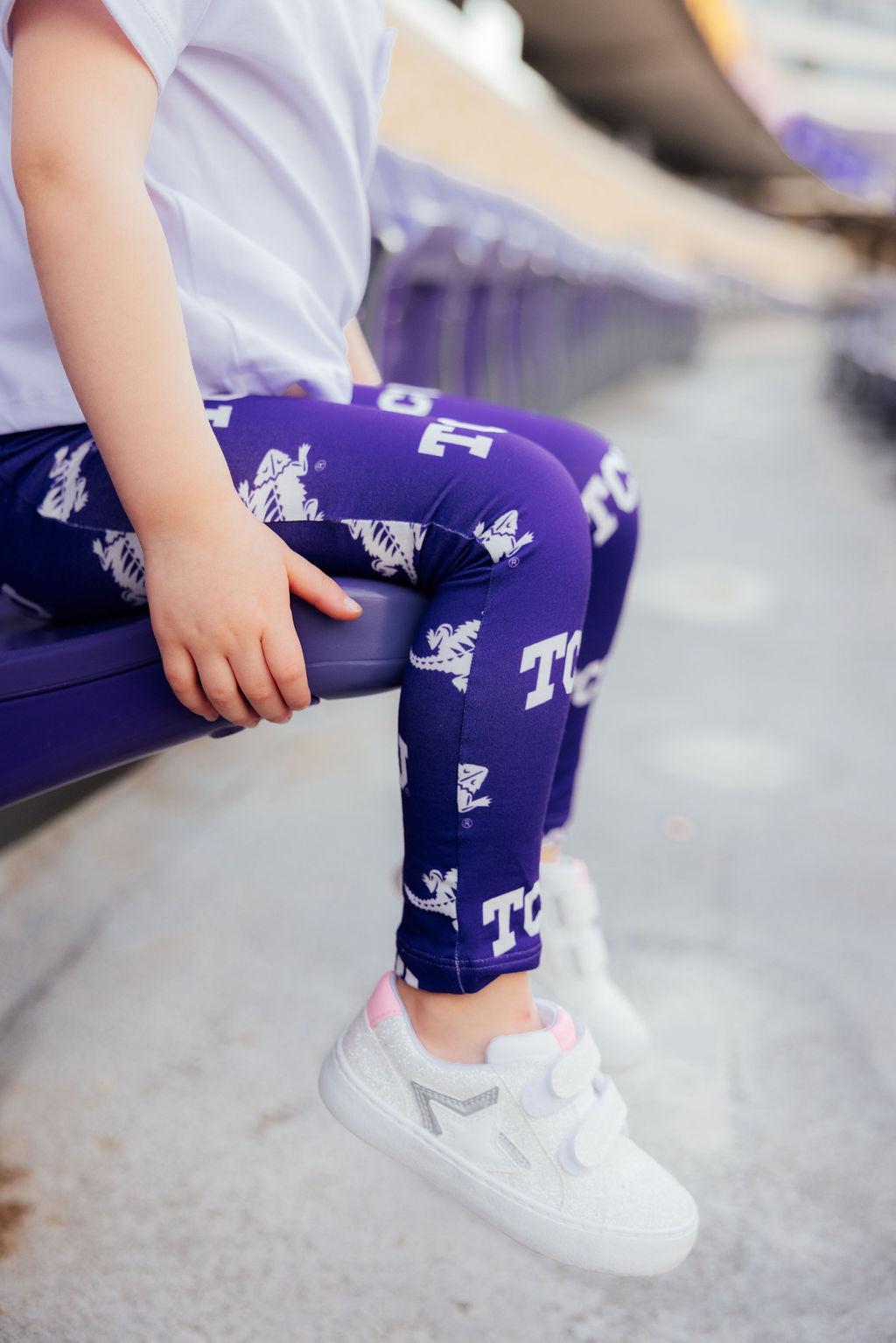 TCU Purple Frog Leggings by Mila & Rose ®