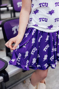 TCU Purple Frog Ruffle Twirl Skort by Mila & Rose ®