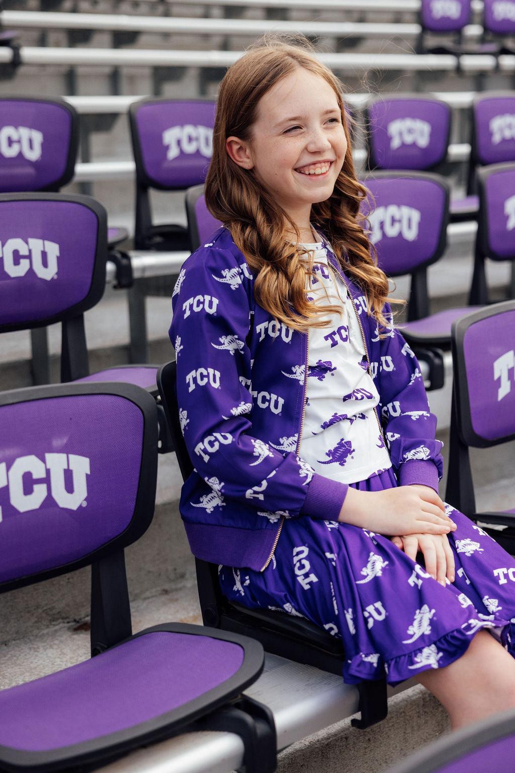 TCU Purple Frog Satin Jacket by Mila & Rose ®