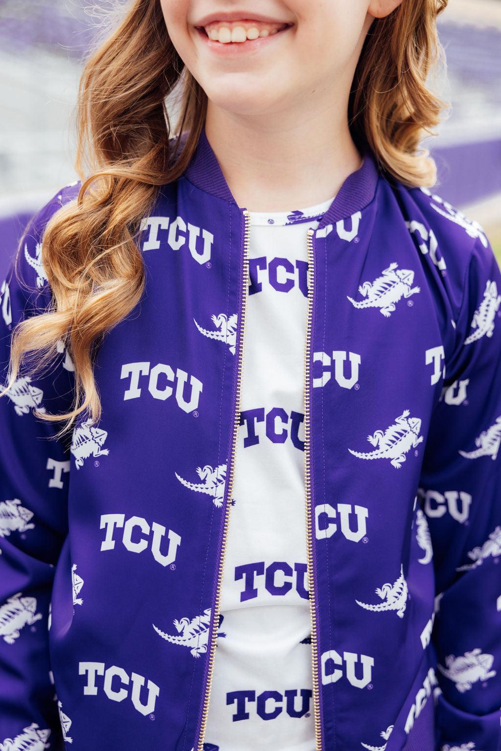TCU Purple Frog Satin Jacket by Mila & Rose ®