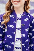 TCU Purple Frog Satin Jacket by Mila & Rose ®
