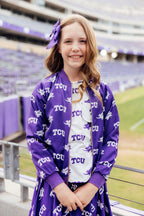 TCU Purple Frog Satin Jacket by Mila & Rose ®