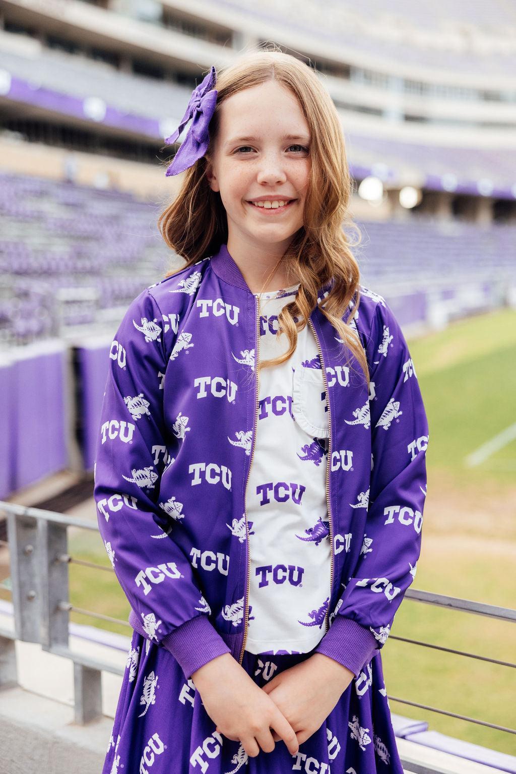 TCU Purple Frog Satin Jacket by Mila & Rose ®