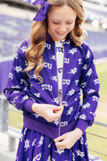 TCU Purple Frog Satin Jacket by Mila & Rose ®