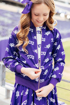 TCU Purple Frog Satin Jacket by Mila & Rose ®