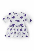 TCU White Frog 3/4 Sleeve Twirl Bodysuit by Mila & Rose ®