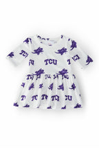 TCU White Frog 3/4 Sleeve Twirl Bodysuit by Mila & Rose ®