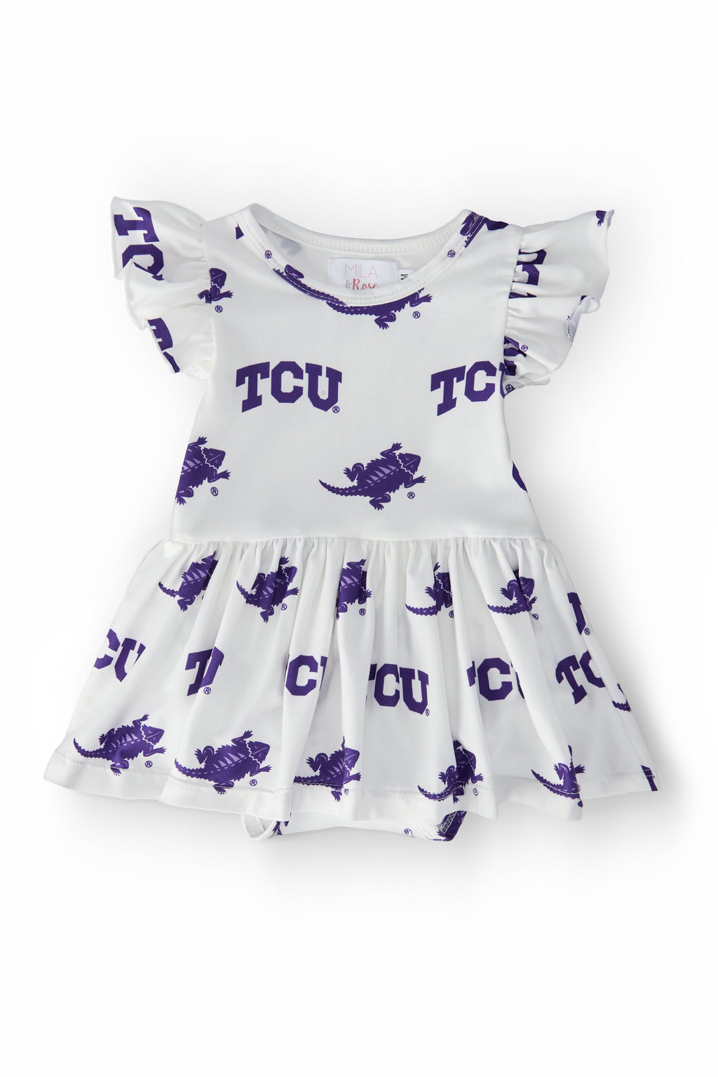 TCU White Frog S/S Flutter Twirl Bodysuit by Mila & Rose ®