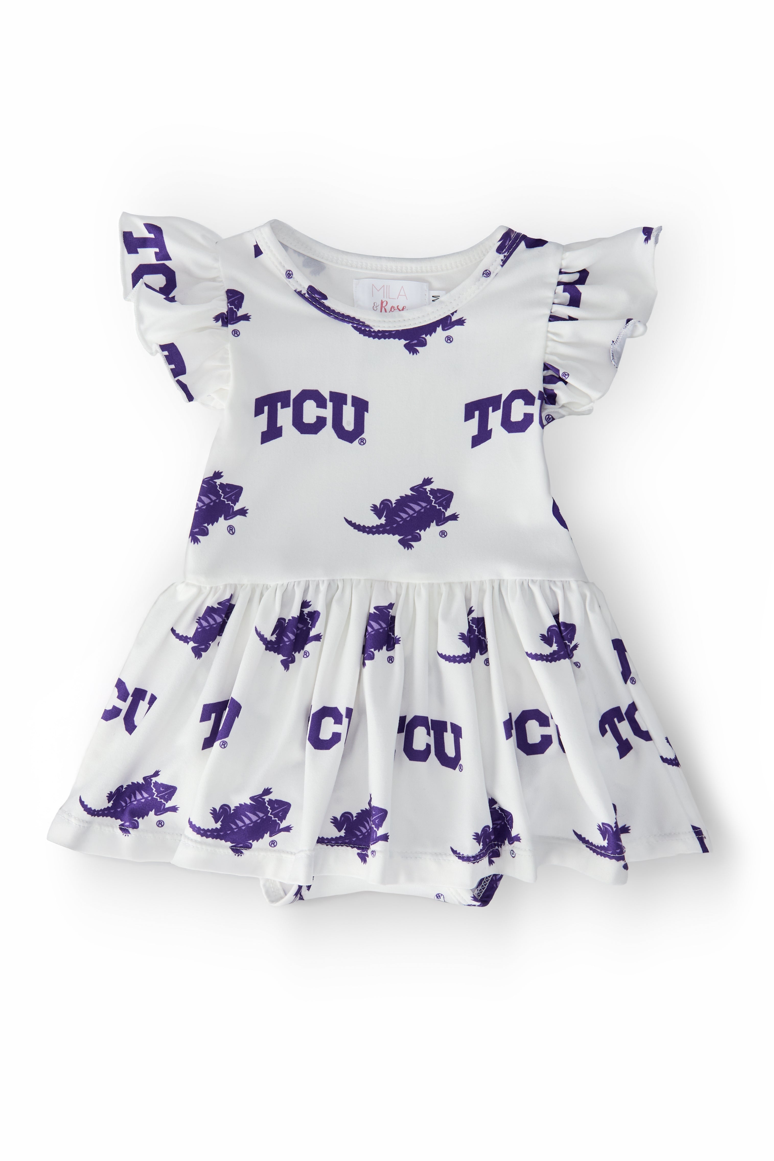 TCU White Frog S/S Flutter Twirl Bodysuit by Mila & Rose ®
