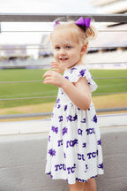 TCU White Frog Flutter Twirl Dress by Mila & Rose ®