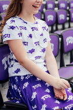 TCU White Frog Ruffle Pocket Tee by Mila & Rose ®
