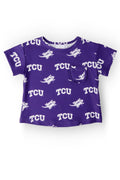 TCU Purple Frog Ruffle Pocket Tee by Mila & Rose ®
