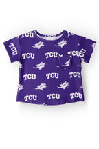 TCU Purple Frog Ruffle Pocket Tee by Mila & Rose ®