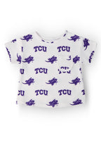 TCU White Frog Ruffle Pocket Tee by Mila & Rose ®
