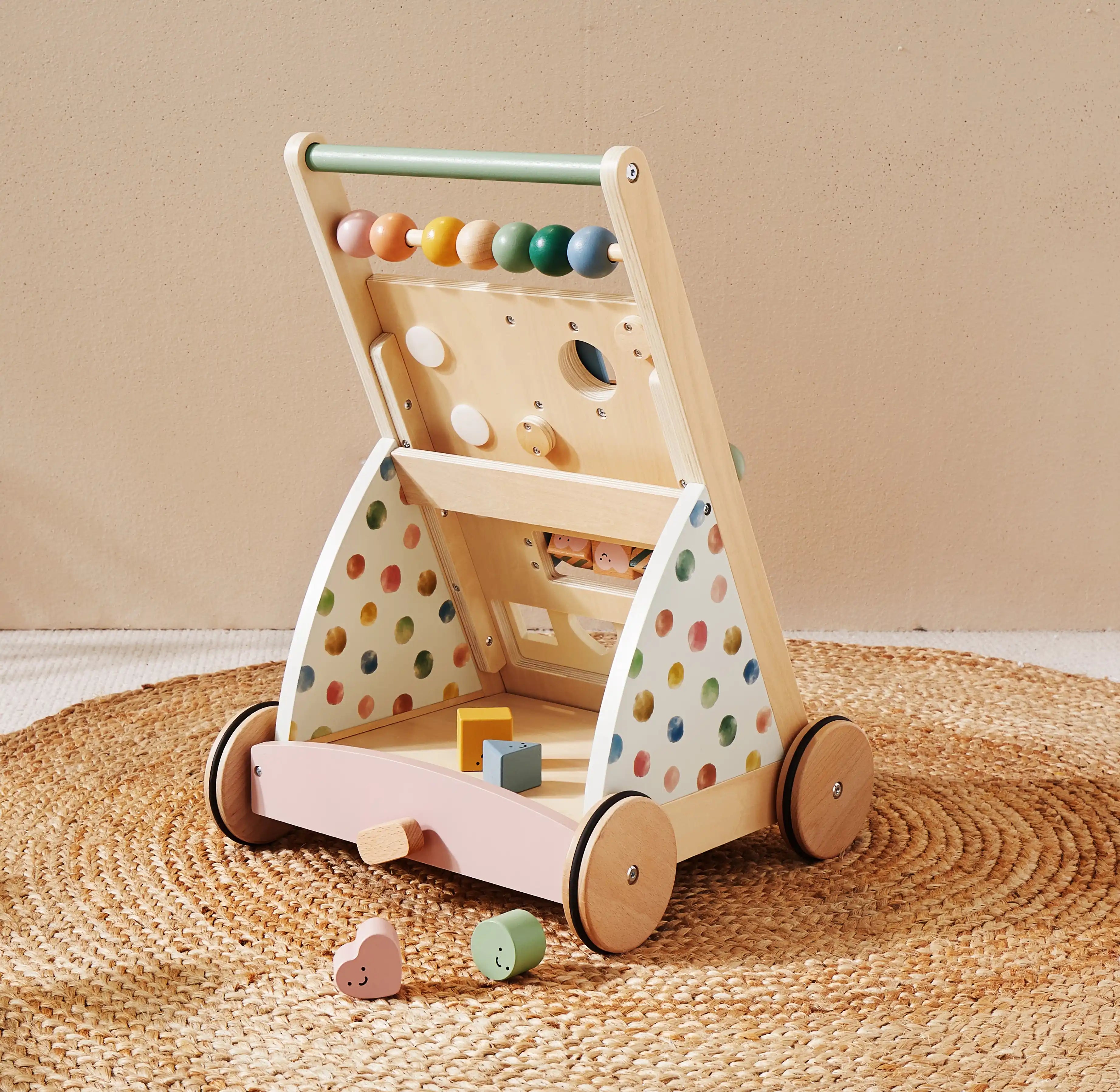 Tiny Land® Versatile Natural Wooden Baby Walker by Tiny Land INC