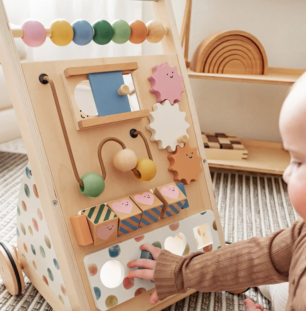 Tiny Land® Versatile Natural Wooden Baby Walker by Tiny Land INC
