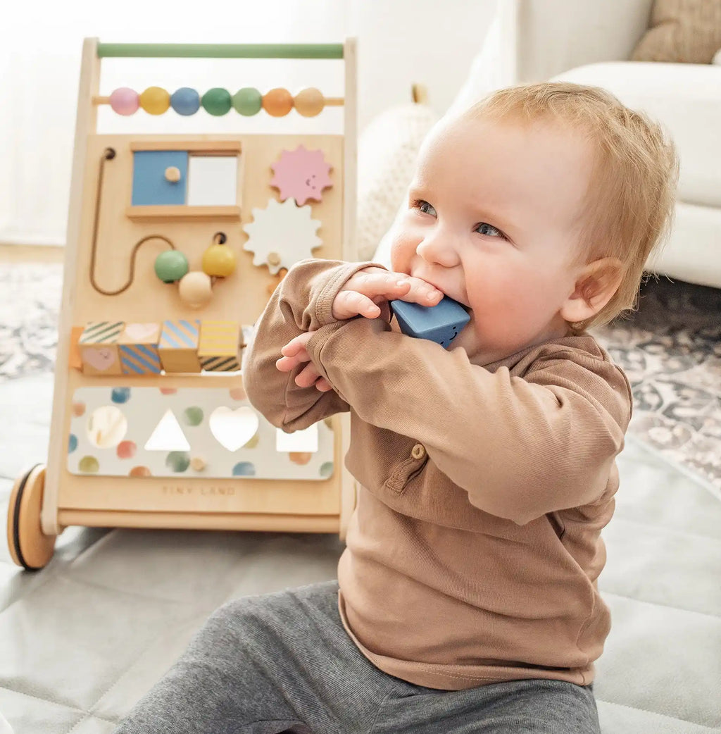 Tiny Land® Versatile Natural Wooden Baby Walker by Tiny Land INC