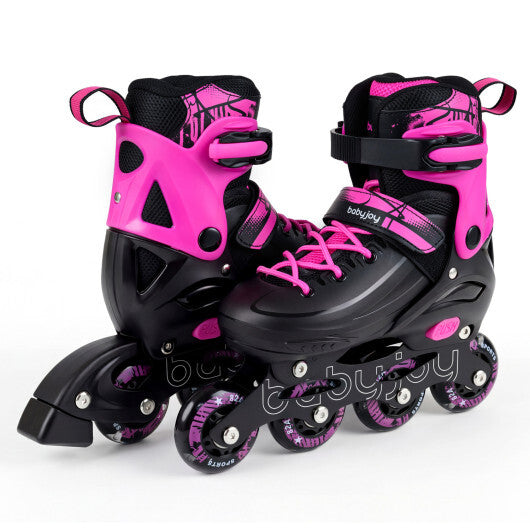 4-Size Adjustable Light-Up Kids Inline Skates for Kids Ages 7-9-Blue by LuxuryLifeWay Online Store