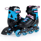 4-Size Adjustable Light-Up Kids Inline Skates for Kids Ages 7-9-Blue by LuxuryLifeWay Online Store