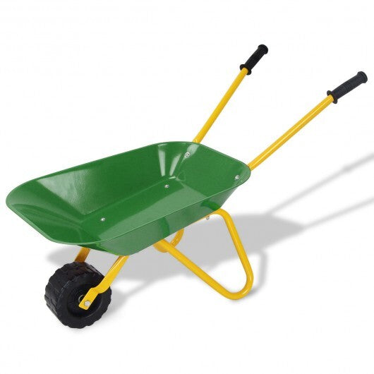 Outdoor Garden Backyard Play Toy Kids Metal Wheelbarrow-Red by LuxuryLifeWay Online Store