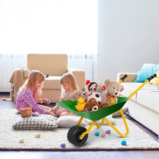 Outdoor Garden Backyard Play Toy Kids Metal Wheelbarrow-Red by LuxuryLifeWay Online Store