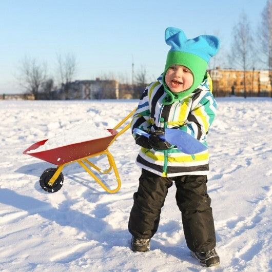 Outdoor Garden Backyard Play Toy Kids Metal Wheelbarrow-Red by LuxuryLifeWay Online Store