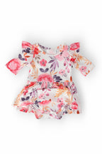 Tangerine Leaves 3/4 Sleeve Flutter Twirl Bodysuit by Mila & Rose ®