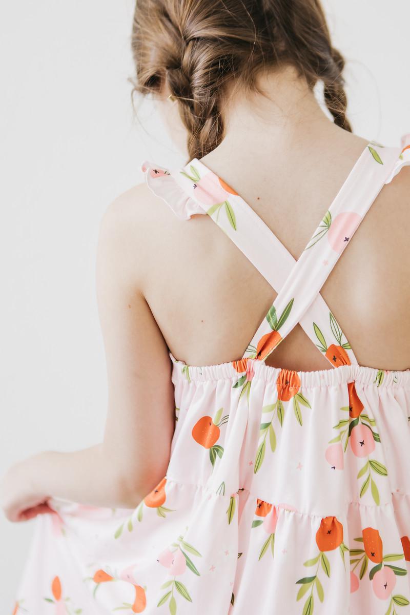 Tangerine Ruffle Cross Back Dress by Mila & Rose ®