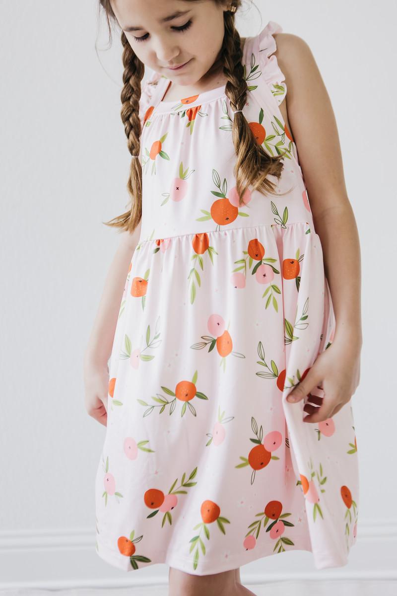 Tangerine Ruffle Cross Back Dress by Mila & Rose ®