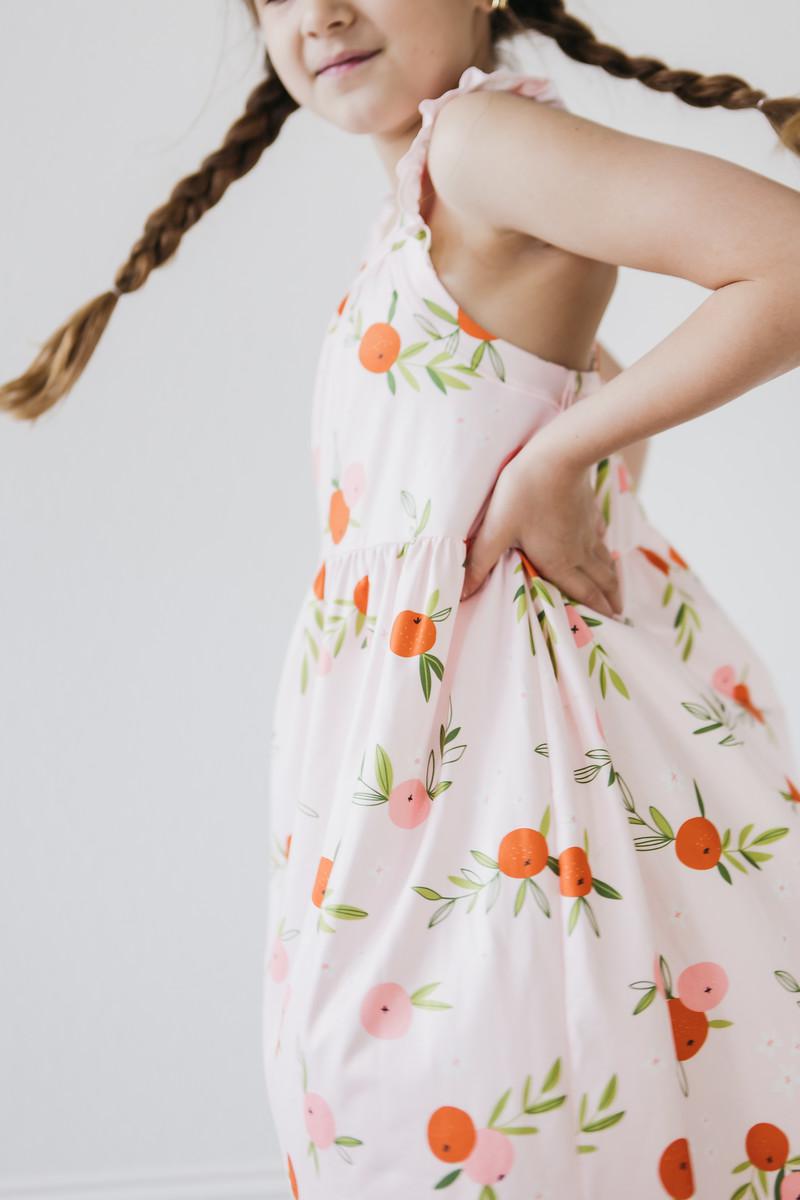 Tangerine Ruffle Cross Back Dress by Mila & Rose ®
