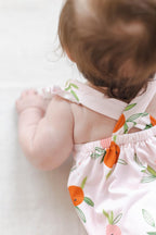 Tangerine Ruffle Cross Back Romper by Mila & Rose ®
