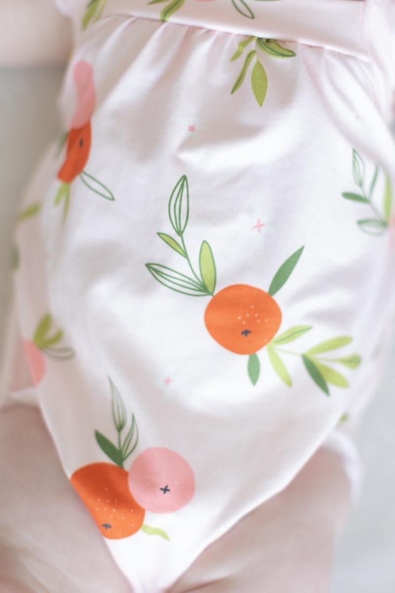Tangerine Ruffle Cross Back Romper by Mila & Rose ®