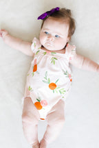 Tangerine Ruffle Cross Back Romper by Mila & Rose ®